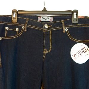 Fragile Stretch Blue Jeans, Size 1X, NWT